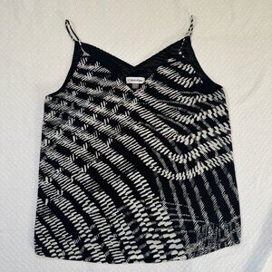 Calvin Klein Black and White Patterned Camisole Size S Casual Classy